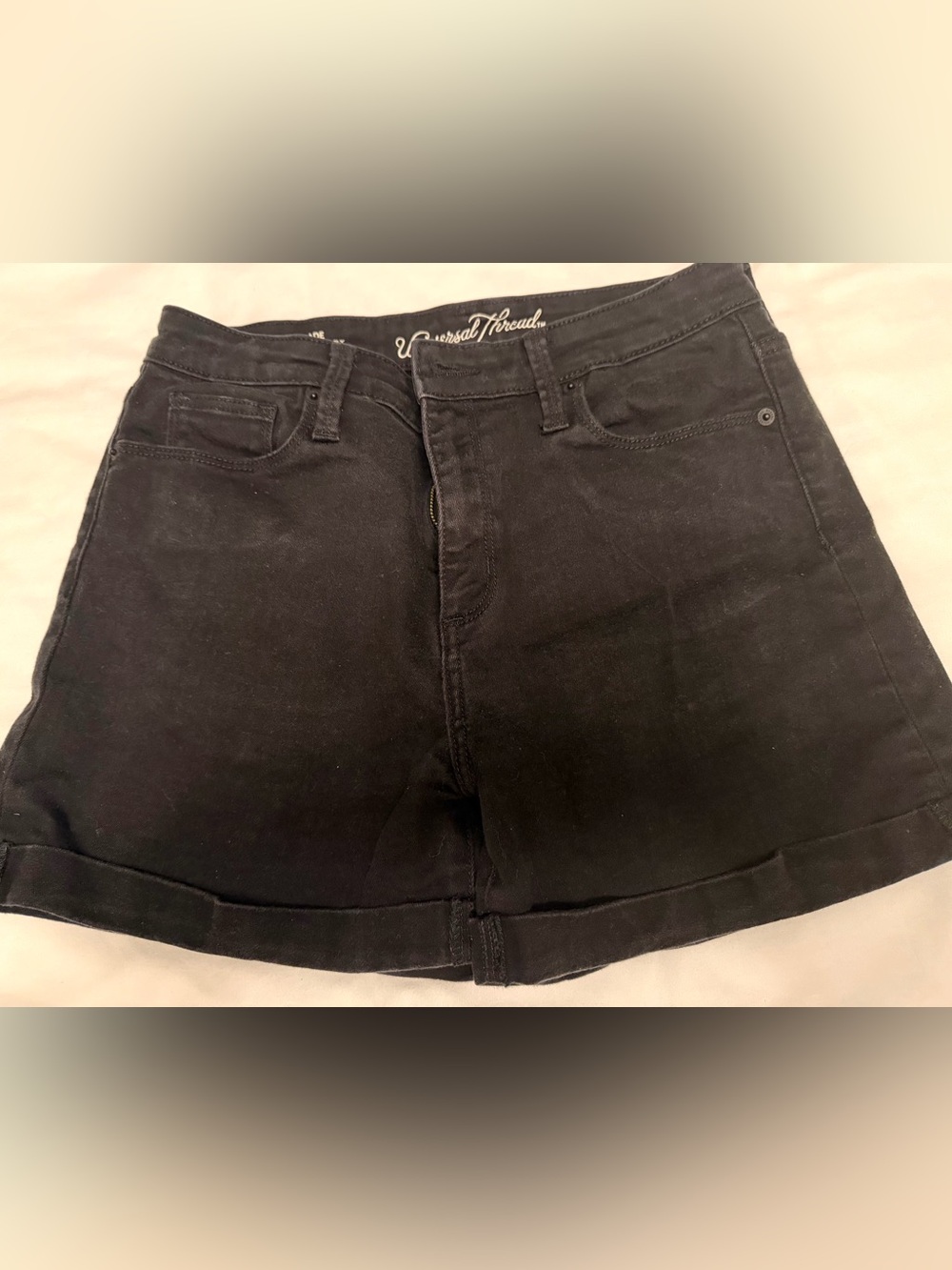Universal Thread Black Cuffed Denim Shorts
